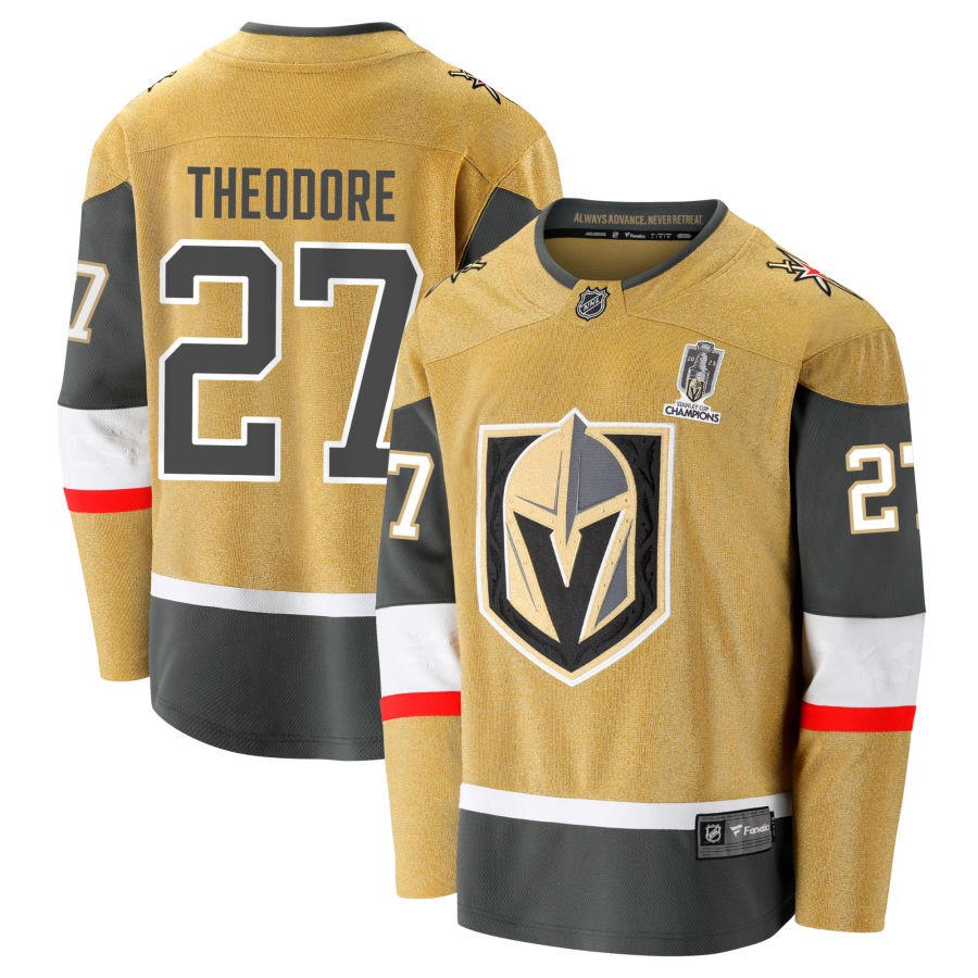 Shea Theodore  Vegas Golden Knights Fanatics Branded 2023 Stanley Cup Champions Home Breakaway Jersey - Gold